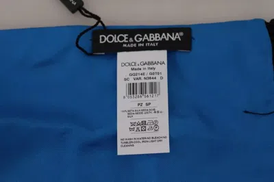 Pre-owned Dolce & Gabbana Royal Blue Men's Neck Wrap Shawl Silk Men's Scarf ()