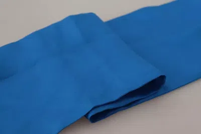 Pre-owned Dolce & Gabbana Royal Blue Men's Neck Wrap Shawl Silk Men's Scarf ()