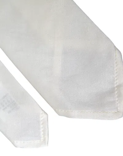 Dolce & Gabbana White Silk Blend Adjustable Tie Men In White