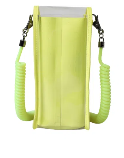 Dolce & Gabbana Yellow Green Plastic Dg Logo Neck Strap Cardholder Wallet In Yellow
