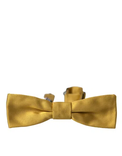 Dolce & Gabbana Yellow Silk Adjustable Neck Men Bow Tie In Yellow