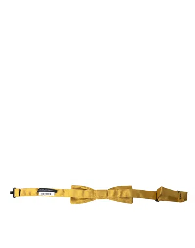 Dolce & Gabbana Yellow Silk Adjustable Neck Men Bow Tie In Yellow