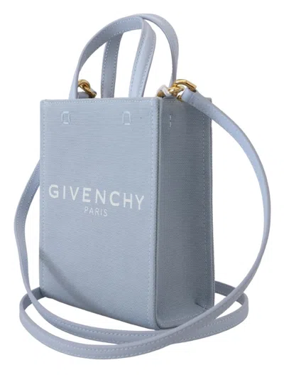 Givenchy Blue Coated Canvas Vertical Cloud Mini Shoulder Bag In Blue