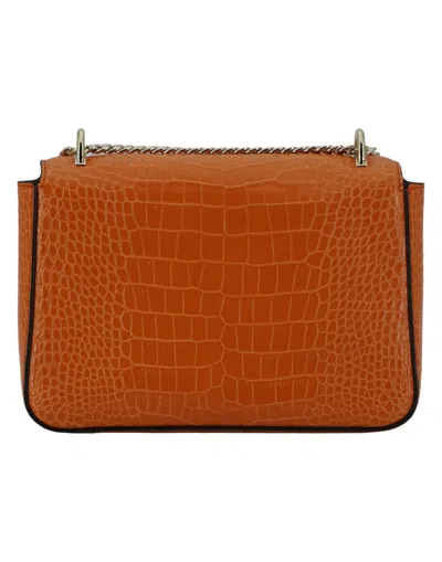 Jimmy Choo Orange Leather Top Handle And Shoulder Bag In Orange