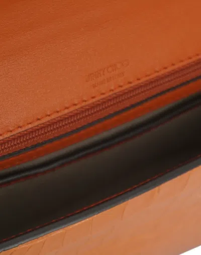 Jimmy Choo Orange Leather Top Handle And Shoulder Bag In Orange