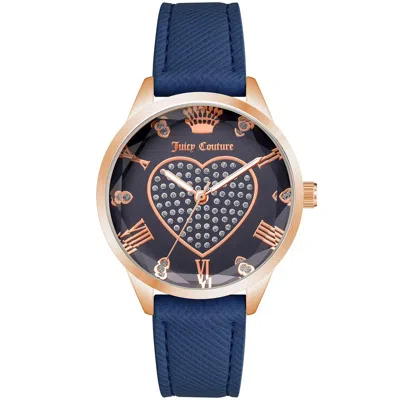 Juicy Couture Rose Gold Women Watch In Blue