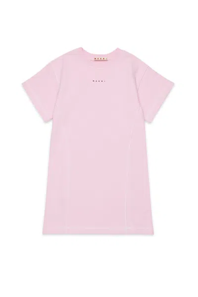 Marni Abito In Felpa Con Cuciture A Contrasto In Pink