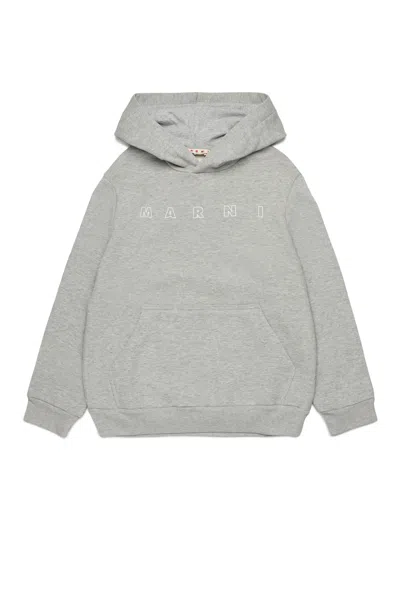 Marni Outline Branded Sweatshirt In Grey