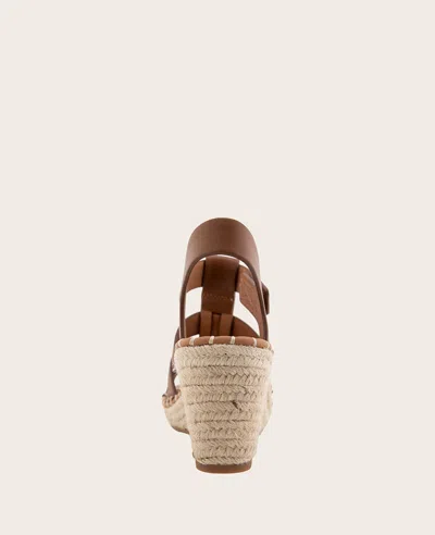 Gentle Souls - Capelin Leather Espadrille Wedge In Luggage Leather