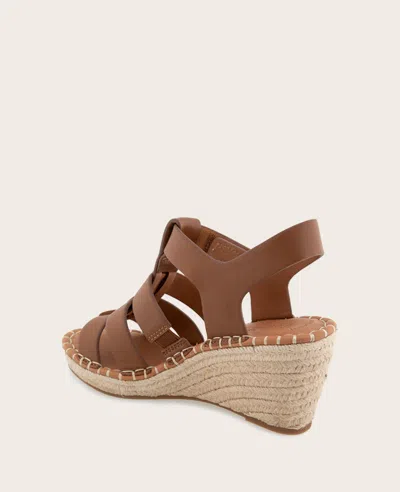 Gentle Souls - Capelin Leather Espadrille Wedge In Luggage Leather
