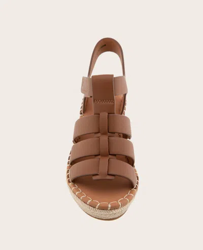 Gentle Souls - Capelin Leather Espadrille Wedge In Luggage Leather