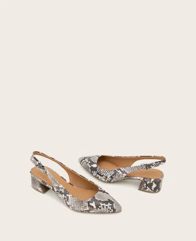 Gentle Souls - Georgia Snake Slingback Heel In Black,white Snake