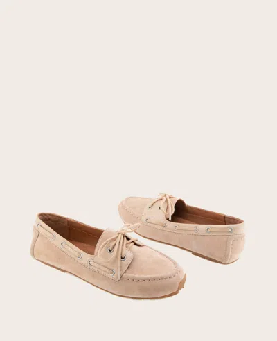 Gentle Souls - Marina Suede Boat Shoe In Warm Sand Suede