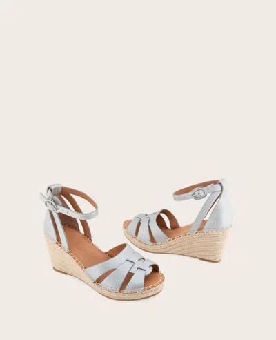 Gentle Souls - Coolie Metallic Espadrille Wedge In Silver Leather