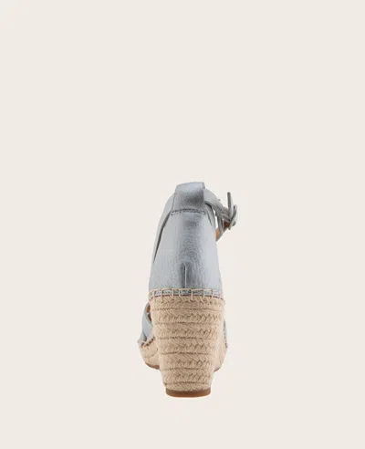 Gentle Souls - Coolie Metallic Espadrille Wedge In Silver Leather