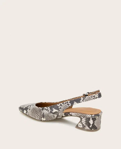 Gentle Souls - Georgia Snake Slingback Heel In Black,white Snake