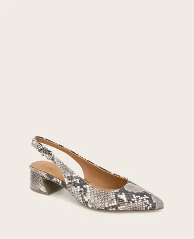 Gentle Souls - Georgia Snake Slingback Heel In Black,white Snake