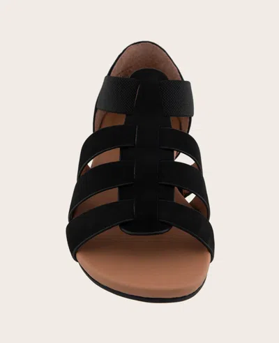 Gentle Souls - Lennon Nubuck Fisherman Sandal In Black Nubuck