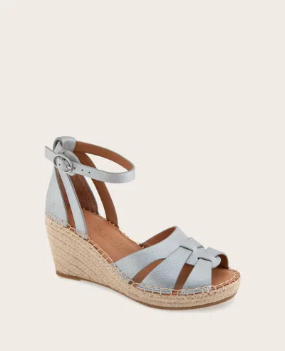 Gentle Souls - Coolie Metallic Espadrille Wedge In Silver Leather
