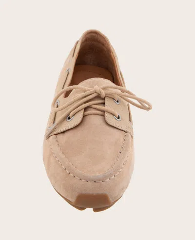Gentle Souls - Marina Suede Boat Shoe In Warm Sand Suede
