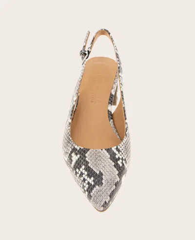 Gentle Souls - Georgia Snake Slingback Heel In Black,white Snake