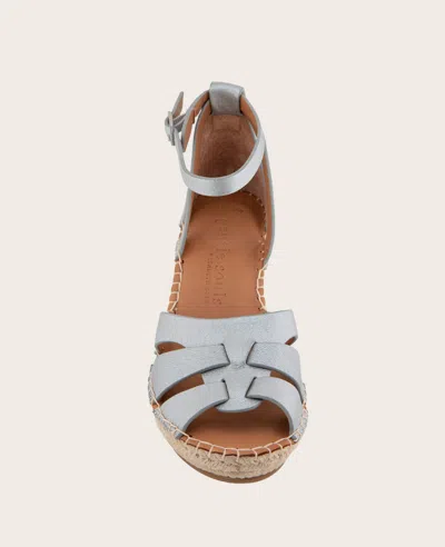 Gentle Souls - Coolie Metallic Espadrille Wedge In Silver Leather