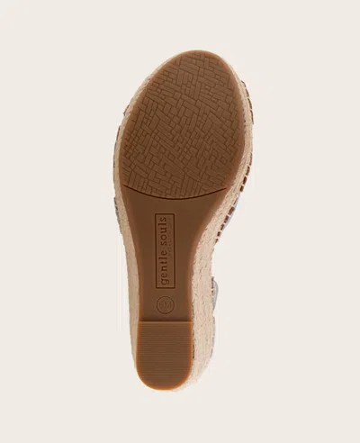 Gentle Souls - Coolie Metallic Espadrille Wedge In Silver Leather