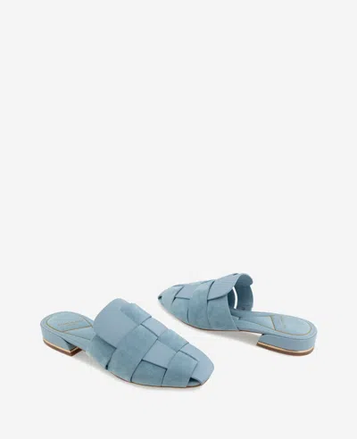 Kenneth Cole Faina Leather Fisherman Slide Sandal In Sky Blue Leather