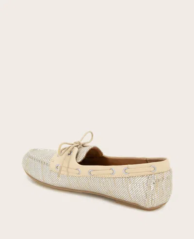 Gentle Souls - Marina Metallic Fabric Boat Shoe In Light Gold Fabric