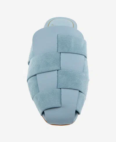 Kenneth Cole Faina Leather Fisherman Slide Sandal In Sky Blue Leather