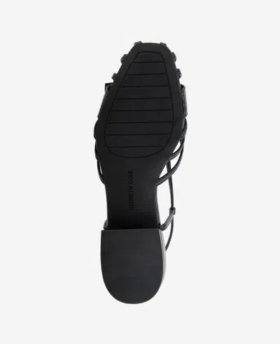Kenneth Cole Farrah Patent Caged In Buckle Sandal In Black Patent