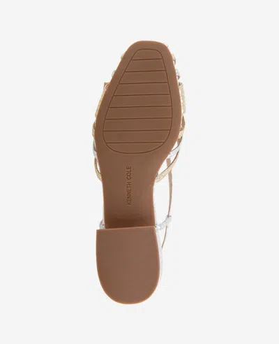 Kenneth Cole Farrah Metallic Combo Snake Caged In Buckle Sandal In Silver,gold Metallic