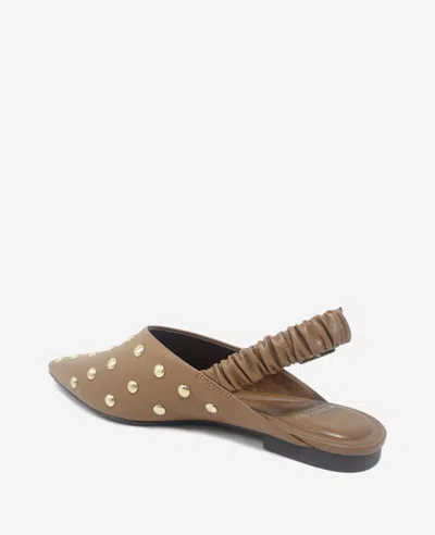Kenneth Cole Nicola Studded Slingback Mule In Brown Leather
