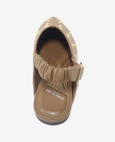 Kenneth Cole Nicola Studded Slingback Mule In Brown Leather