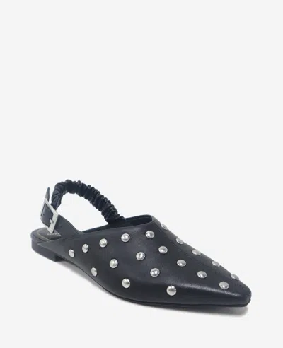 Kenneth Cole Nicola Studded Slingback Mule In Black Leather