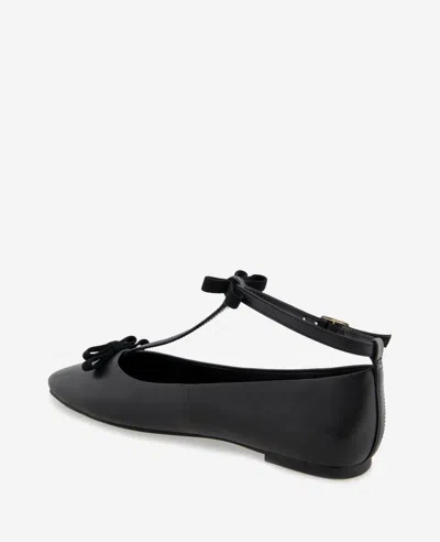 Kenneth Cole Juliet T-strap Flat In Black Leather