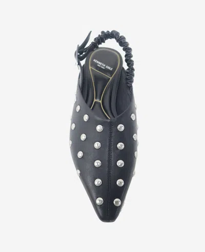 Kenneth Cole Nicola Studded Slingback Mule In Black Leather