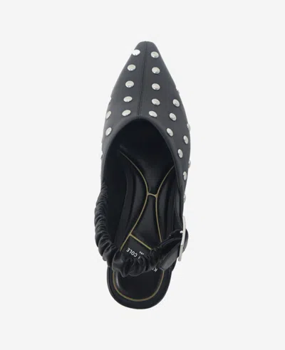 Kenneth Cole Nicola Studded Slingback Mule In Black Leather