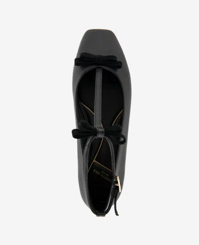 Kenneth Cole Juliet T-strap Flat In Black Leather