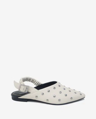 Kenneth Cole Nicola Studded Slingback Mule In Vanilla Leather