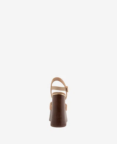 Kenneth Cole Taelyn Platform Wedge Sandal In Sesame Suede