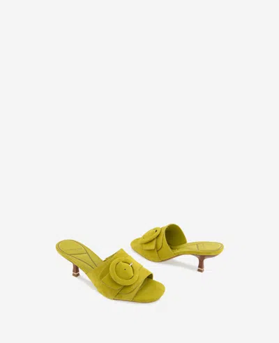 Kenneth Cole Valentina Sandal In Chartreuse Suede
