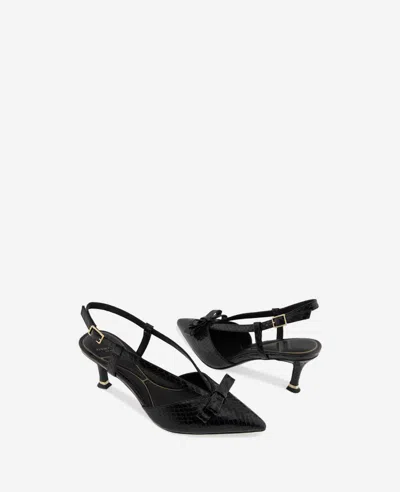 Kenneth Cole Umayra Snake Slingback Kitten Heel In Black Snake