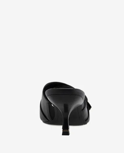 Kenneth Cole Valentina Leather Kitten Heel Slide Sandal In Black Leather