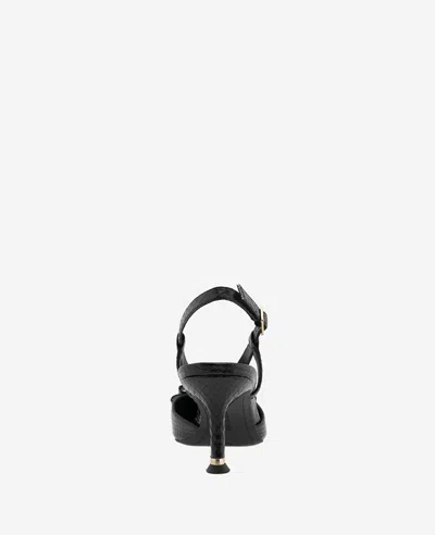 Kenneth Cole Umayra Snake Slingback Kitten Heel In Black Snake