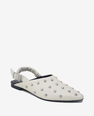 Kenneth Cole Nicola Studded Slingback Mule In Vanilla Leather