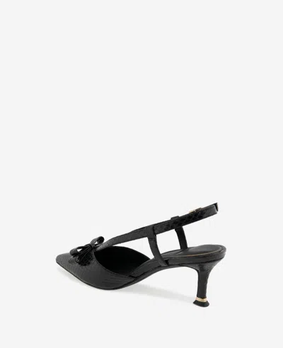 Kenneth Cole Umayra Snake Slingback Kitten Heel In Black Snake
