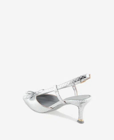 Kenneth Cole Umayra Slingback Pointed Toe Pump In Silver Snake