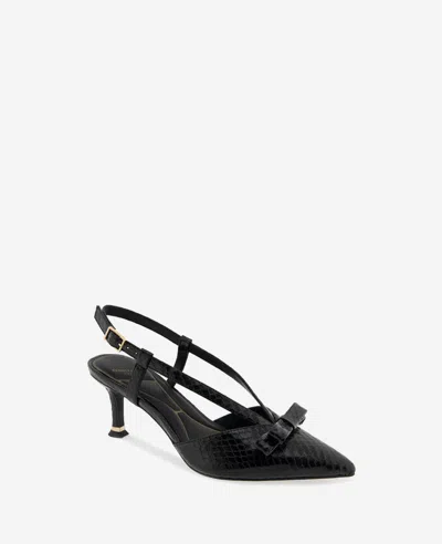 Kenneth Cole Umayra Snake Slingback Kitten Heel In Black Snake
