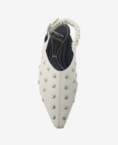 Kenneth Cole Nicola Studded Slingback Mule In Vanilla Leather